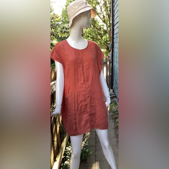 Cosmo'swomen's rust coloured cotton top/tunic Xl - Picture 12 of 12